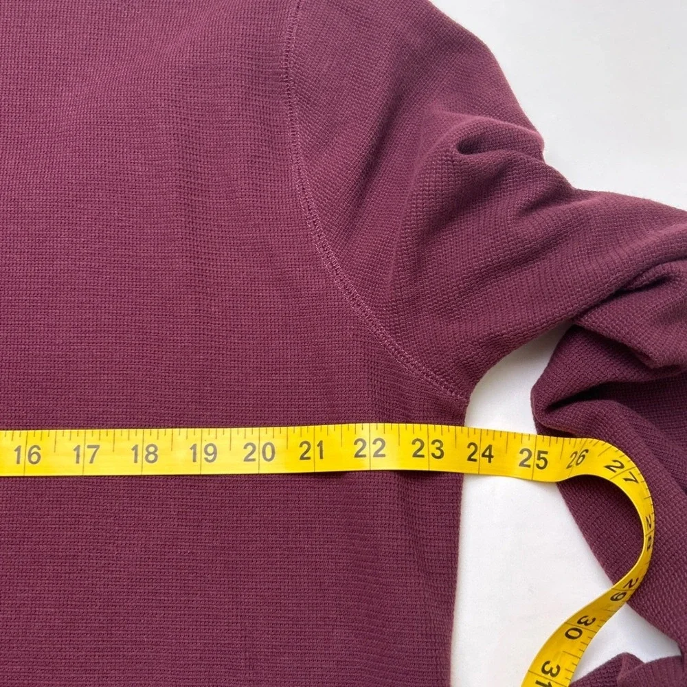 Banana Republic Mens Waffle Texture Long Sleeve Thermal Shirt Size XL Burgundy